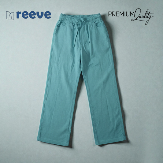 REEVE Kids Premium Remi Cotton Straight Fit Trousers - Aqua Blue